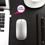Mouse per PC notebook Bluetooth wireless a doppia modalità ultrasottile silenzioso ricaricabile HXSJ M90 da 2,4 GHz
