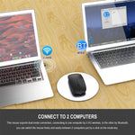 Mouse per PC notebook Bluetooth wireless a doppia modalità ultrasottile silenzioso ricaricabile HXSJ M90 da 2,4 GHz