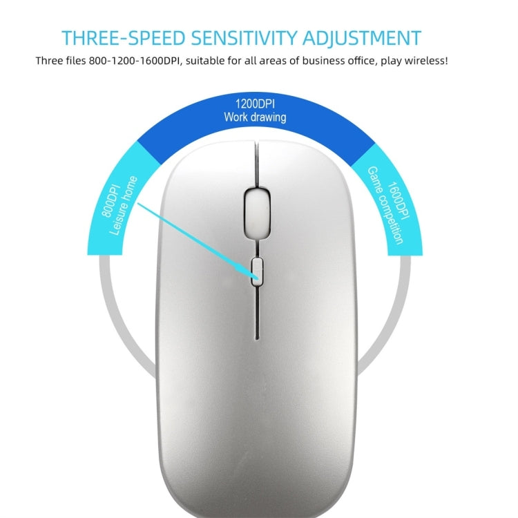 Mouse per PC notebook Bluetooth wireless a doppia modalità ultrasottile silenzioso ricaricabile HXSJ M90 da 2,4 GHz