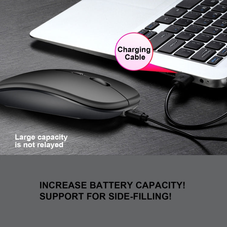 Mouse per PC notebook Bluetooth wireless a doppia modalità ultrasottile silenzioso ricaricabile HXSJ M90 da 2,4 GHz