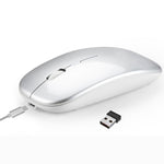 Mouse per PC notebook Bluetooth wireless a doppia modalità ultrasottile silenzioso ricaricabile HXSJ M90 da 2,4 GHz