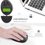Mouse ottico wireless ergonomico per notebook HXSJ T33 da 2,4 GHz