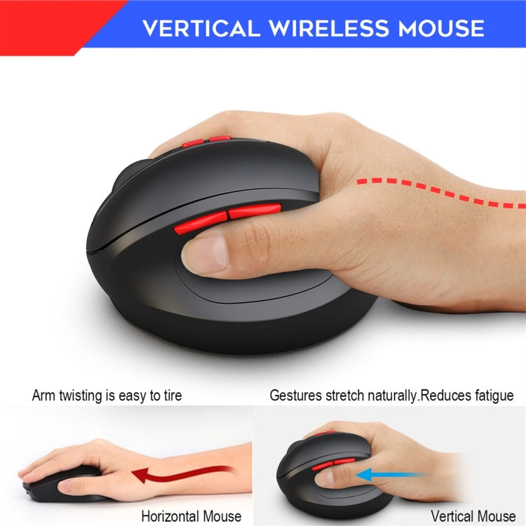 Mouse ottico wireless ergonomico per notebook HXSJ T33 da 2,4 GHz