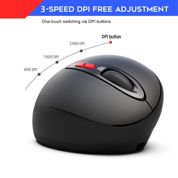Mouse ottico wireless ergonomico per notebook HXSJ T33 da 2,4 GHz