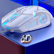 Mouse da gioco cablato silenzioso con luce RGB regolabile a 4 modalità YINDIAO G5 3200 DPI, G5 Silent Ver. Black, G5 Silent Ver. White