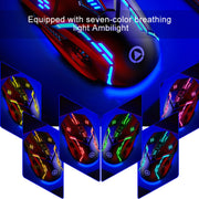 Mouse da gioco cablato silenzioso con luce RGB regolabile a 4 modalità YINDIAO G5 3200 DPI, G5 Silent Ver. Black, G5 Silent Ver. White