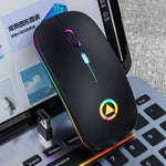 Mouse silenzioso wireless ricaricabile con luce RGB regolabile a 3 modalità YINDIAO A2 da 2,4 GHz 1600 DPI, Rechargeable ver.