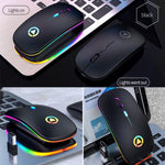 Mouse silenzioso wireless ricaricabile con luce RGB regolabile a 3 modalità YINDIAO A2 da 2,4 GHz 1600 DPI, Rechargeable ver.