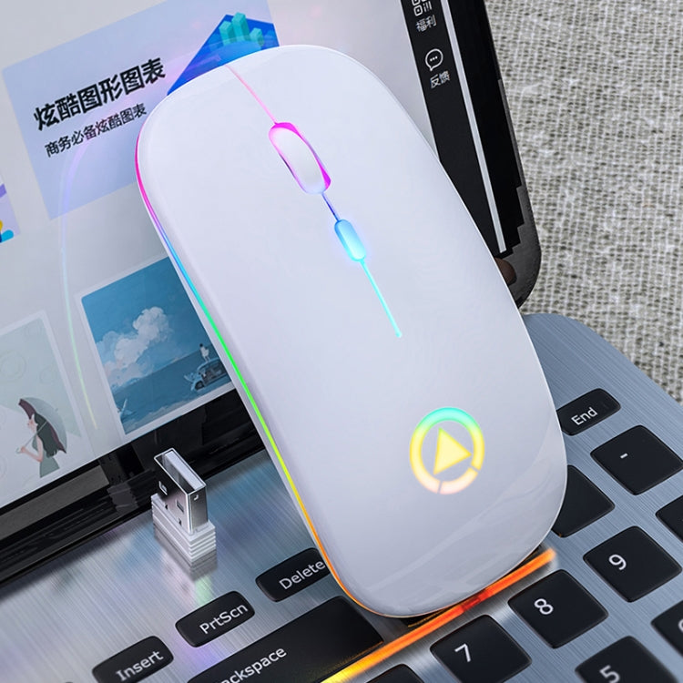 Mouse silenzioso wireless ricaricabile con luce RGB regolabile a 3 modalità YINDIAO A2 da 2,4 GHz 1600 DPI, Rechargeable ver.