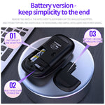 Mouse silenzioso wireless regolabile YINDIAO A2 da 2,4 GHz 1600 DPI in 3 modalità, alimentato a batteria, Battery ver.