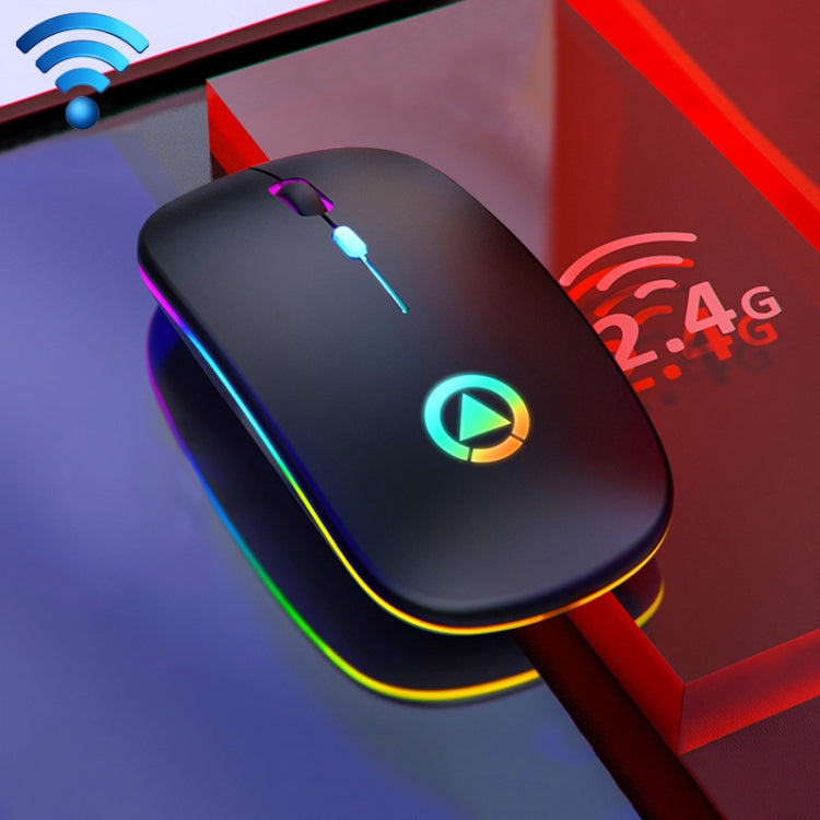 YINDIAO A2 BT3.0 + BT5.0 + 2.4GHz 1600DPI Mouse Bluetooth silenzioso wireless con luce RGB regolabile in 3 modalità, Bluetooth ver.