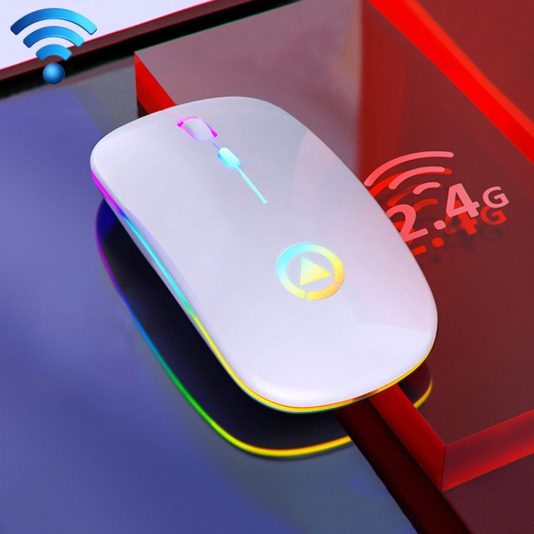 YINDIAO A2 BT3.0 + BT5.0 + 2.4GHz 1600DPI Mouse Bluetooth silenzioso wireless con luce RGB regolabile in 3 modalità, Bluetooth ver.