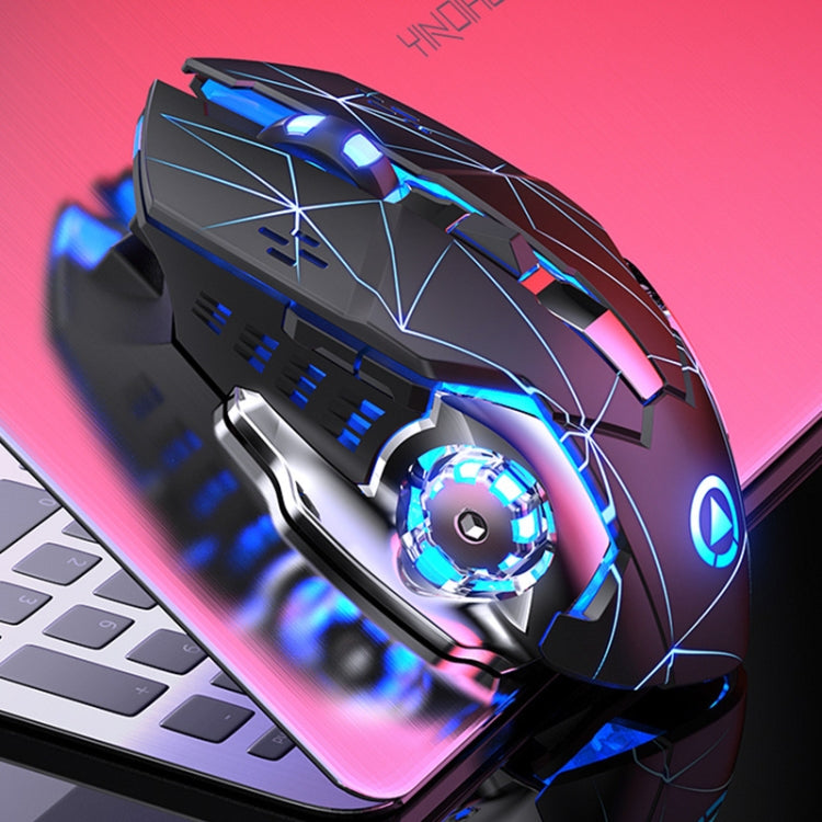 Mouse da gioco silenzioso wireless ricaricabile regolabile YINDIAO A4 2,4 GHz 1600 DPI (nero stella), Star Black