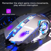 Mouse da gioco silenzioso wireless ricaricabile regolabile YINDIAO A4 2,4 GHz 1600 DPI (nero stella), Star Black