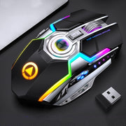 YINDIAO A5 Mouse da gioco silenzioso wireless con luce RGB ricaricabile a 3 modalità da 2,4 GHz 1600 DPI
