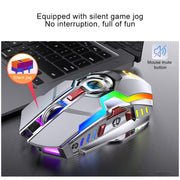 YINDIAO A5 Mouse da gioco silenzioso wireless con luce RGB ricaricabile a 3 modalità da 2,4 GHz 1600 DPI