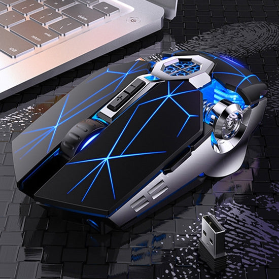 Mouse da gioco silenzioso wireless ricaricabile con luce RGB ricaricabile a 7 tasti YINDIAO A7 da 2,4 GHz 1600 DPI