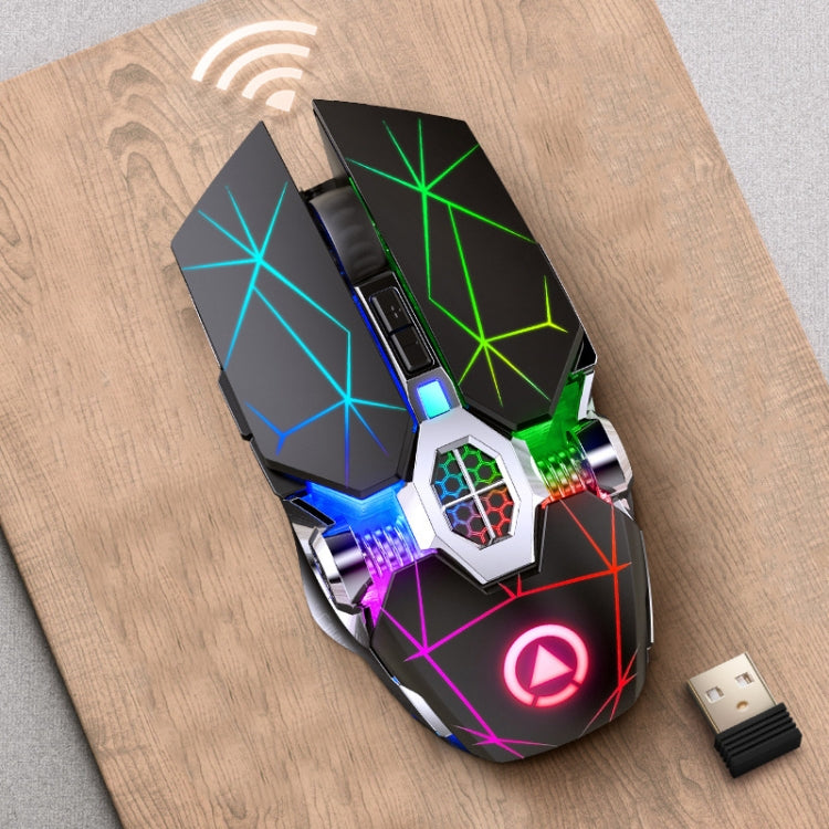 Mouse da gioco silenzioso wireless ricaricabile con luce RGB ricaricabile a 7 tasti YINDIAO A7 da 2,4 GHz 1600 DPI