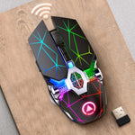 Mouse da gioco silenzioso wireless ricaricabile con luce RGB ricaricabile a 7 tasti YINDIAO A7 da 2,4 GHz 1600 DPI