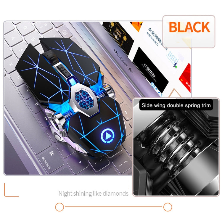 Mouse da gioco silenzioso wireless ricaricabile con luce RGB ricaricabile a 7 tasti YINDIAO A7 da 2,4 GHz 1600 DPI