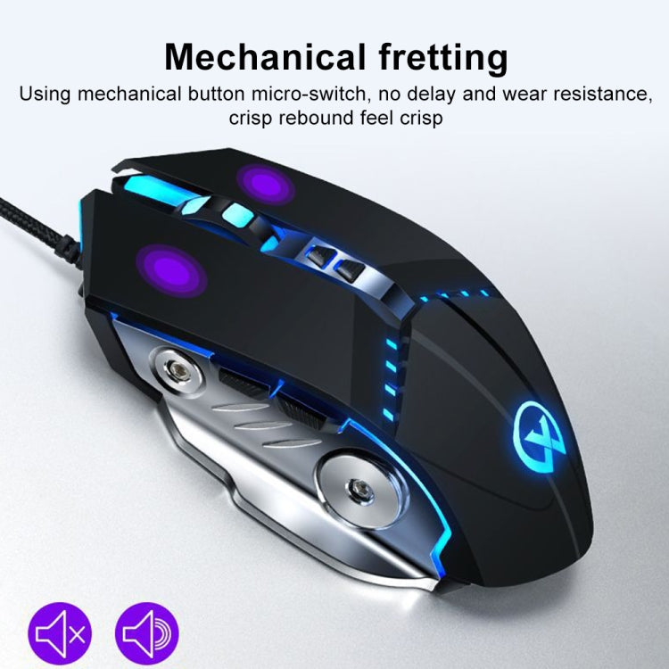 Mouse da gioco cablato con luce RGB regolabile a 7 tasti YINDIAO G3PRO 3200 DPI a 4 modalità, GM20 Black, GM20 White