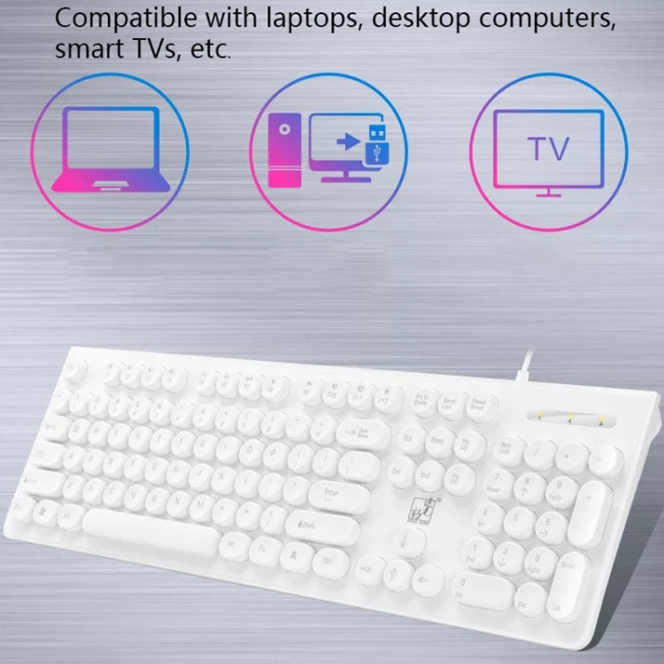 Tastiera per computer cablata USB con chiave quadrata ZGB S500, Square Key (Black), Square Key (White)
