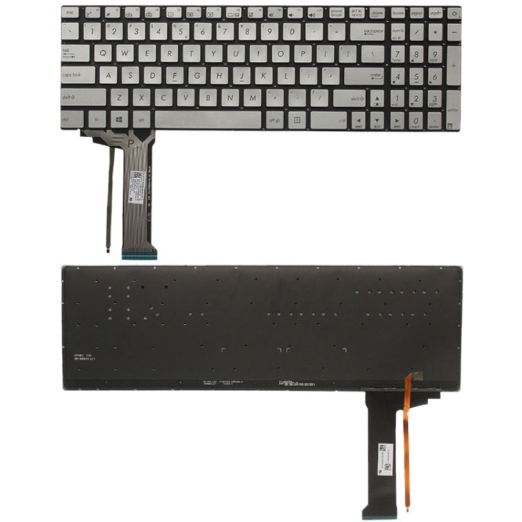 US Keyboard with Backlight for Asus GL551 GL551J GL551JK GL551JM GL551JW GL551JX G552 G552V G552VW G552VX FZ50JX GL752VW GL742VW, For Asus GL551 Silver (US), For Asus GL551 (US)