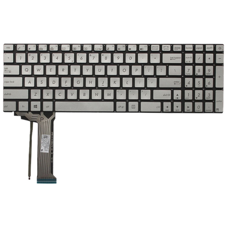 US Keyboard with Backlight for Asus GL551 GL551J GL551JK GL551JM GL551JW GL551JX G552 G552V G552VW G552VX FZ50JX GL752VW GL742VW, For Asus GL551 Silver (US), For Asus GL551 (US)