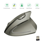 HXSJ T24 Mouse ergonomico verticale wireless a 6 pulsanti 2400 DPI 2.4G con ricevitore USB, 6 Buttons T24 Black, 6 Buttons T24 Grey
