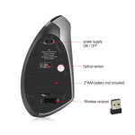 HXSJ T24 Mouse ergonomico verticale wireless a 6 pulsanti 2400 DPI 2.4G con ricevitore USB, 6 Buttons T24 Black, 6 Buttons T24 Grey
