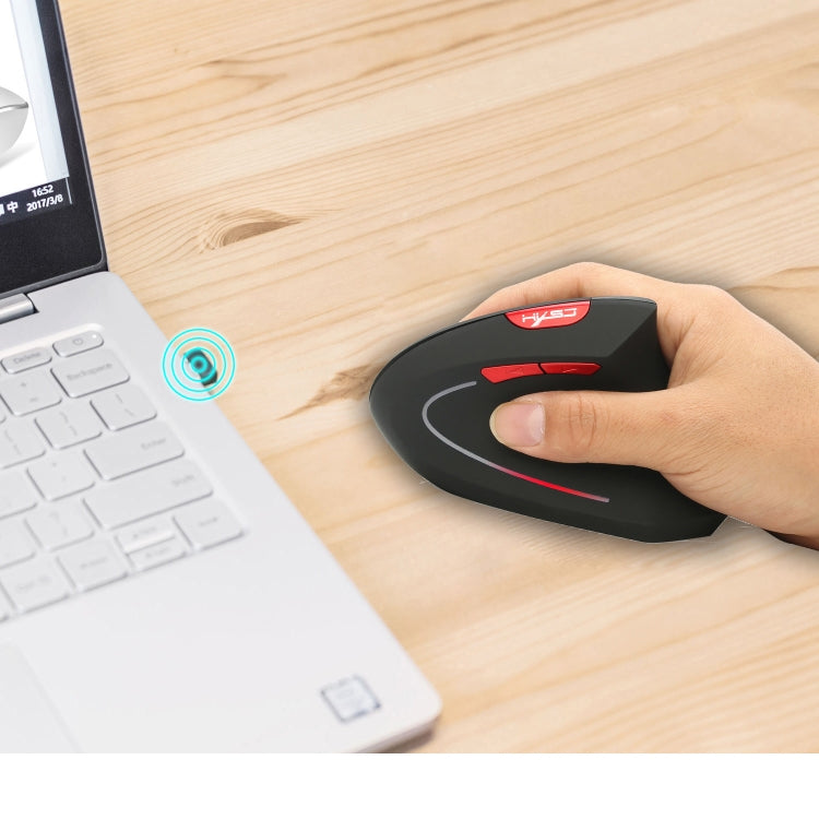 HXSJ T24 Mouse ergonomico verticale wireless a 6 pulsanti 2400 DPI 2.4G con ricevitore USB, 6 Buttons T24 Black, 6 Buttons T24 Grey