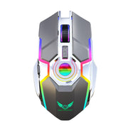 Mouse ottico wireless con retroilluminazione RGB regolabile a tre velocità ZERODATE T30 da 2,4 GHz 2400 DPI, T30 Black, T30 White