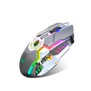 Mouse ottico wireless con retroilluminazione RGB regolabile a tre velocità ZERODATE T30 da 2,4 GHz 2400 DPI, T30 Black, T30 White