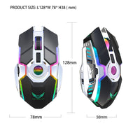 Mouse ottico wireless con retroilluminazione RGB regolabile a tre velocità ZERODATE T30 da 2,4 GHz 2400 DPI, T30 Black, T30 White