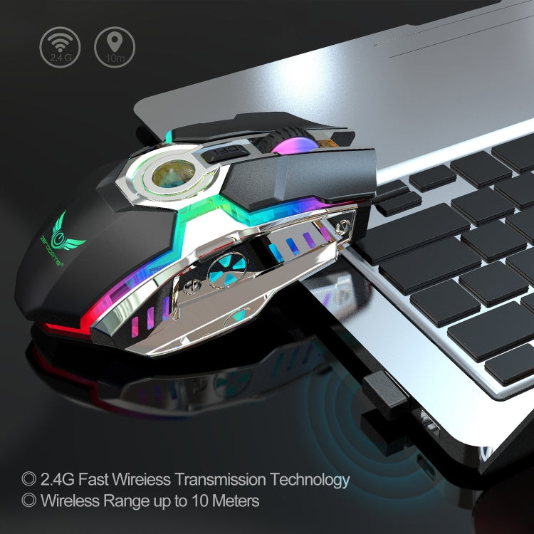 Mouse ottico wireless con retroilluminazione RGB regolabile a tre velocità ZERODATE T30 da 2,4 GHz 2400 DPI, T30 Black, T30 White