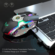 Mouse ottico wireless con retroilluminazione RGB regolabile a tre velocità ZERODATE T30 da 2,4 GHz 2400 DPI, T30 Black, T30 White