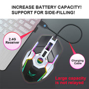 Mouse ottico wireless con retroilluminazione RGB regolabile a tre velocità ZERODATE T30 da 2,4 GHz 2400 DPI, T30 Black, T30 White