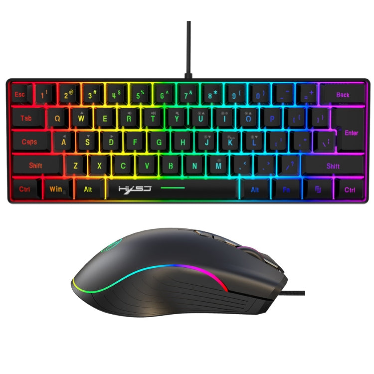 HXSJ V700B+A867 Set tastiera e mouse retroilluminati RGB cablati, V700B+A867