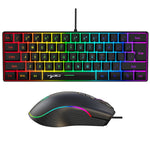 HXSJ V700B+A867 Set tastiera e mouse retroilluminati RGB cablati, V700B+A867