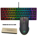 HXSJ V700B+A867 Set tastiera e mouse retroilluminati RGB cablati, V700B+A867