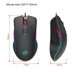 HXSJ V700B+A867 Set tastiera e mouse retroilluminati RGB cablati, V700B+A867