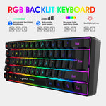 HXSJ V700B+A867 Set tastiera e mouse retroilluminati RGB cablati, V700B+A867