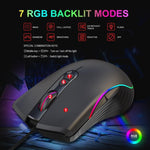 HXSJ V700B+A867 Set tastiera e mouse retroilluminati RGB cablati, V700B+A867