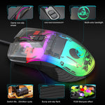 HXSJ V700B+A867 Set tastiera e mouse retroilluminati RGB cablati, V700B+A867