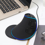 DELUX M618 Plus Mouse ottico cablato versione blu Mouse verticale ergonomico 1600 DPI, 1600DPI Wired