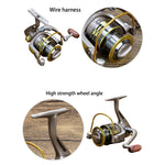 YUMOSHI Cuscinetti a sfera completamente in metallo Maniglia a bilanciere Sedile ruota Mulinello da pesca, GS1000, GS2000, GS3000, GS4000, GS5000, GS6000, GS7000