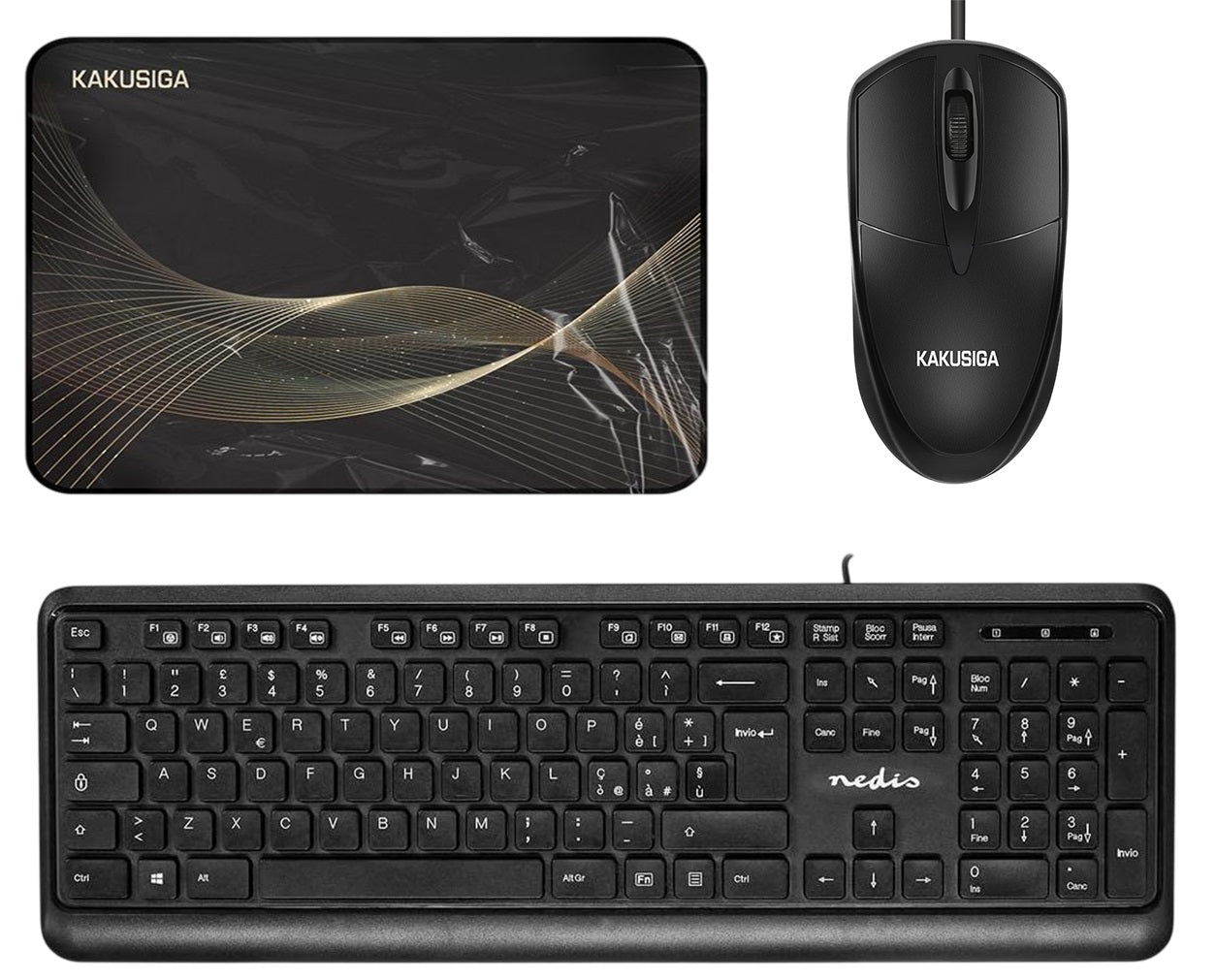 Kit tastiera mouse e tappetino USB per PC ufficio e casa KBMU200BKIT 5412810408399 KSC-355 6921042113548 KITCOMPUTER100