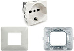 Kit presa Schuko 16A compatibile BTicino Matix con placca e supporto 514B/Mtx 6970597462120  KITMATIX100