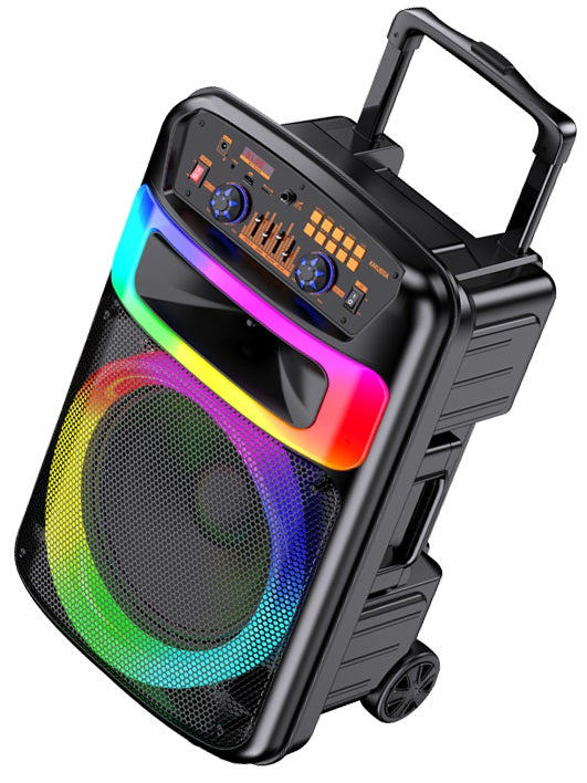 Cassa acustica portatile ricaricabile trolley 12" 40W Luce LED Bluetooth TWS/SD/USB KK-12101