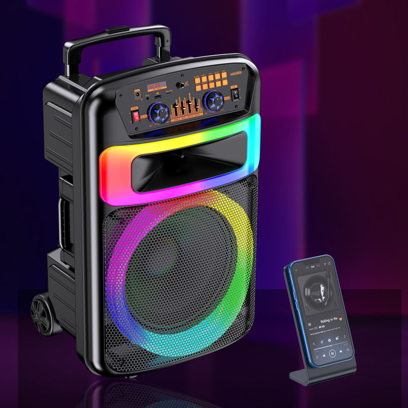 Cassa acustica portatile ricaricabile trolley 12" 40W Luce LED Bluetooth TWS/SD/USB KK-12101